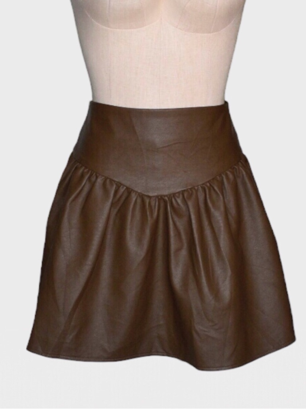 Vestique Faux Leather Skater Mini Skirt